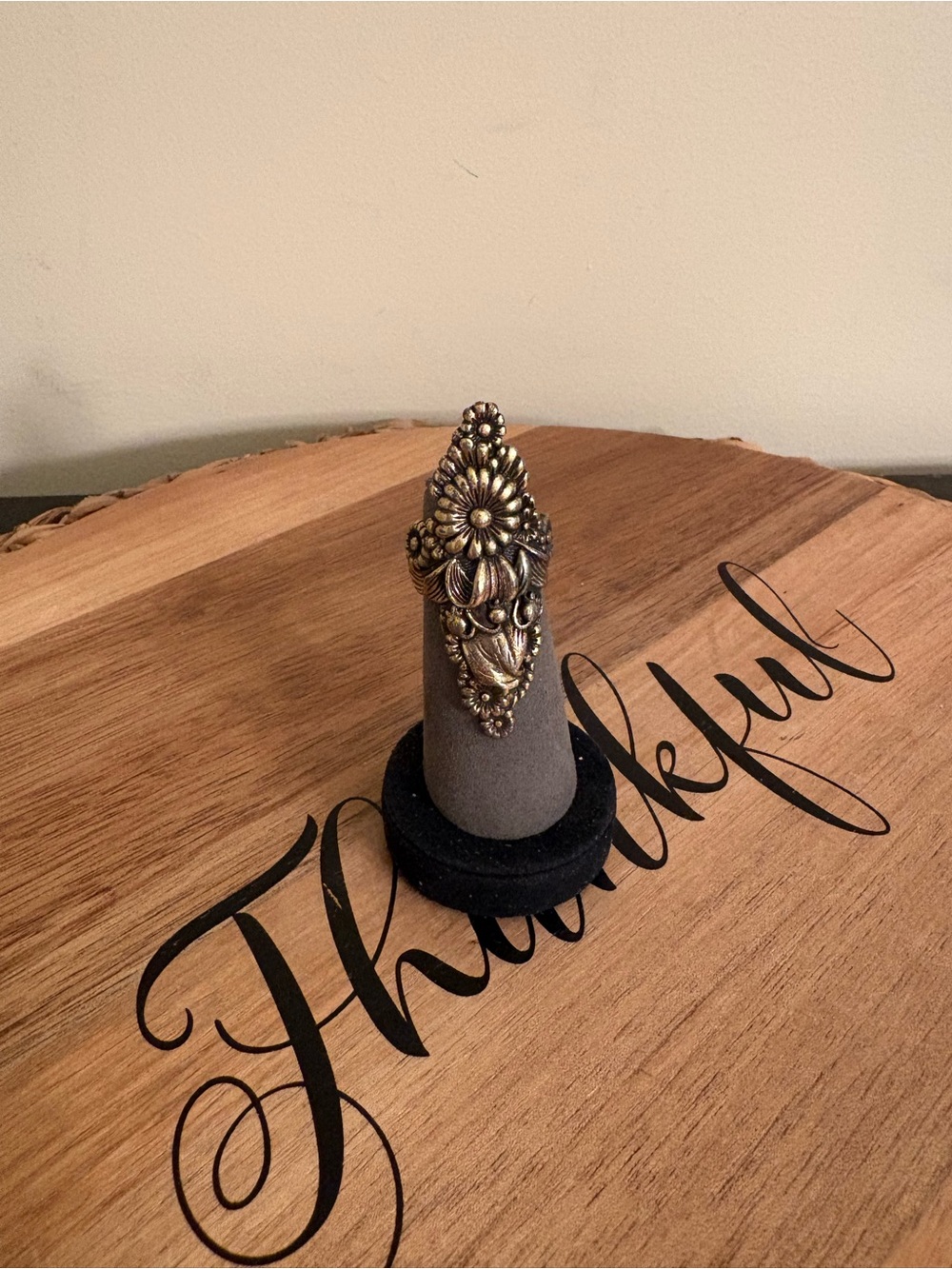 Lucky Brand Antique Gold Floral Ring